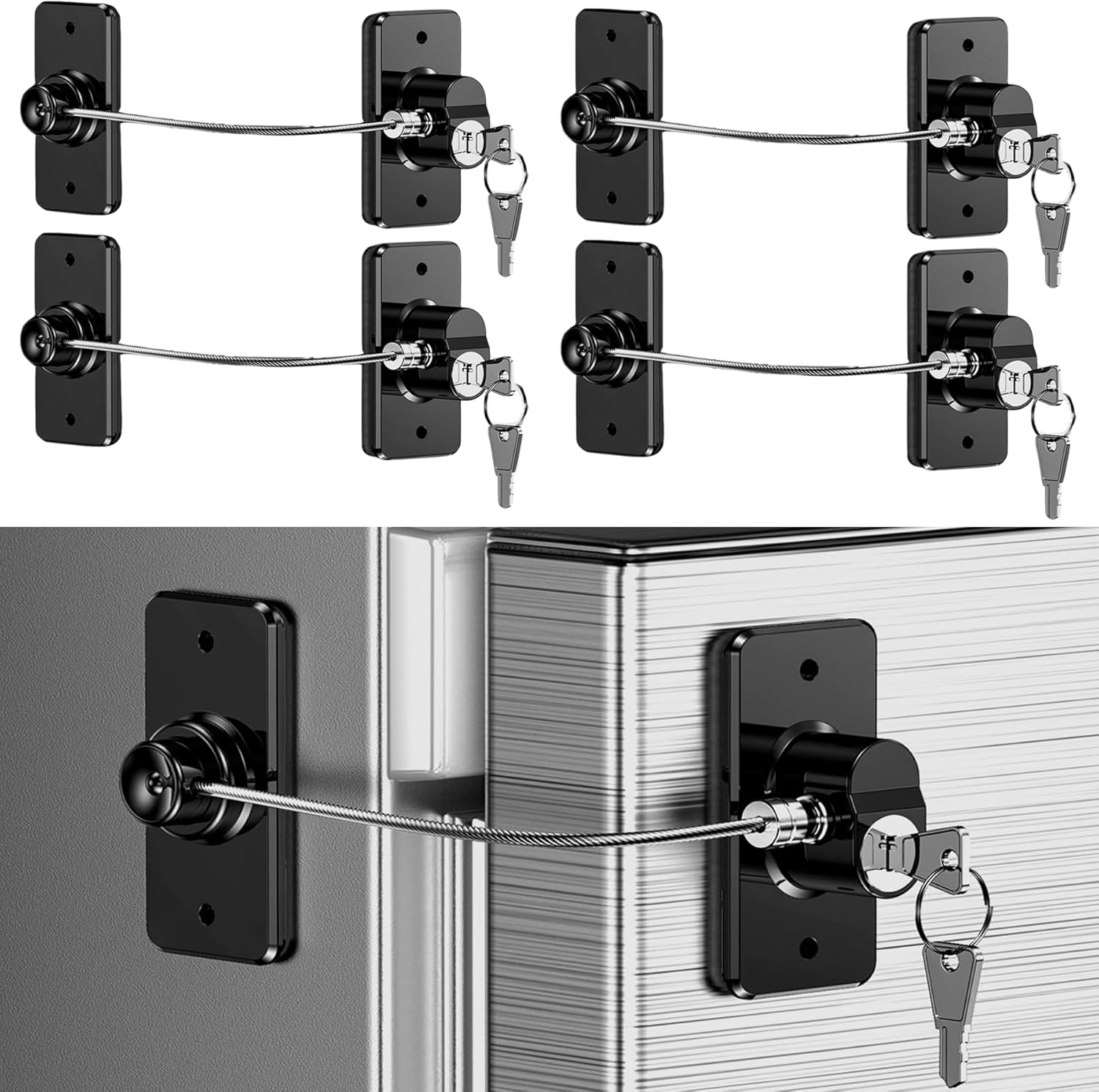 Thumbnail 6 de 2 Pack Refrigerator Locks with Keys 2️⃣ 🔒