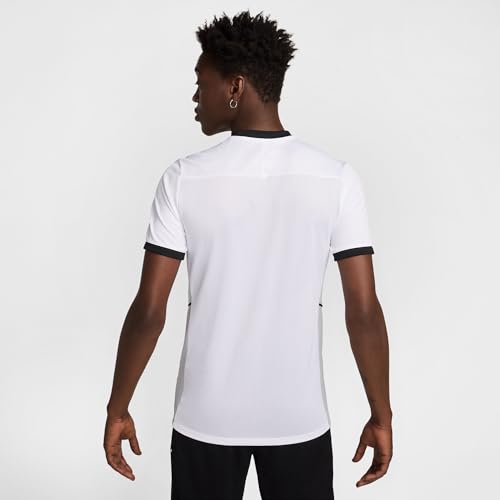 Detalle de Nike Academy 25 Haut de Foot à Manches Courtes Dri-FIT pour Homme – White/Black/Wolf Grey/Black, FZ9754-100, M