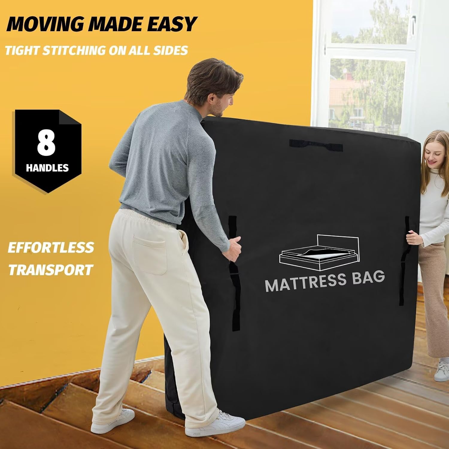 Thumbnail 6 de BETU Queen Mattress Bags for Moving and Storage — Waterproof, 8-Handle, Reusable 82x62x13.5 Inches