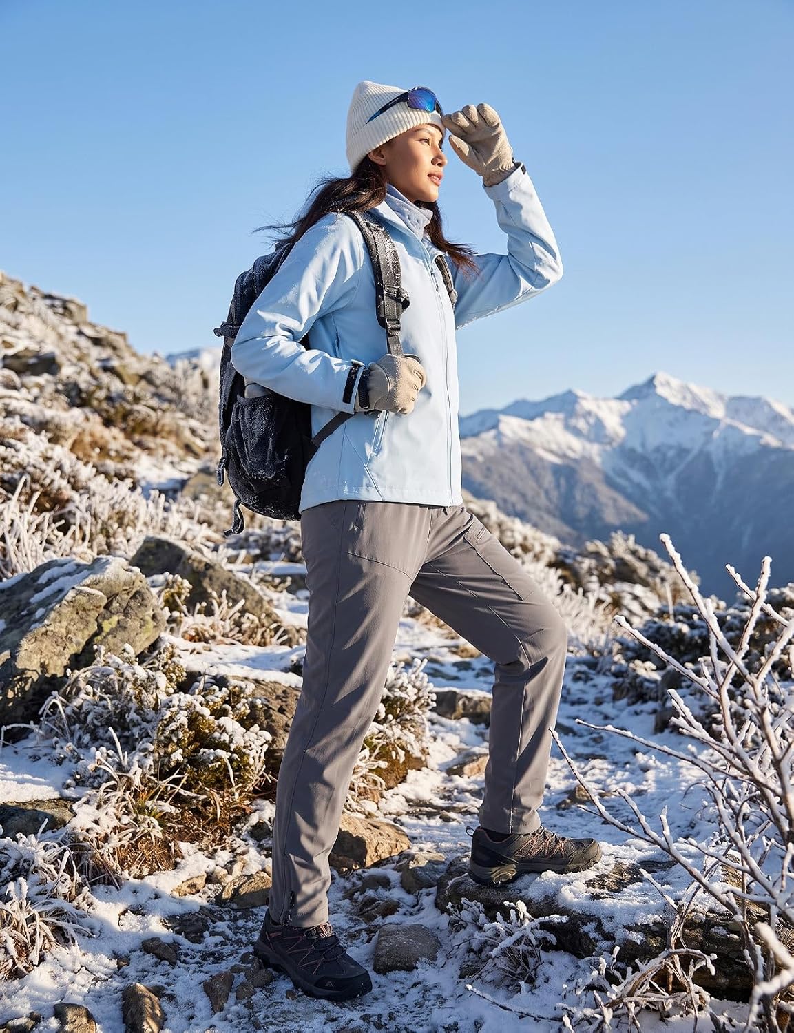 Thumbnail 1 de baleaf Women's Fleece-Lined Hiking Pants, Water-Resistant Softshell with Zip Pockets