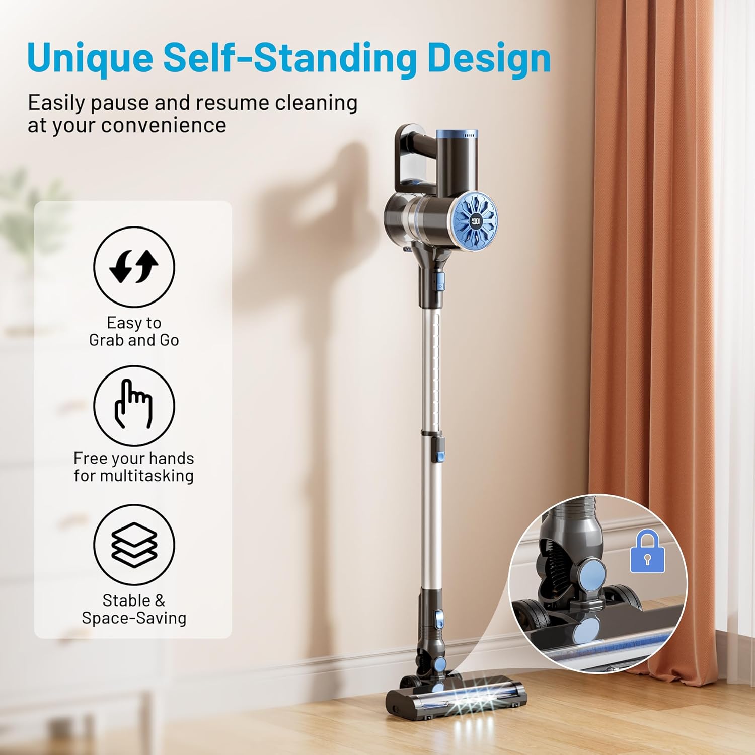 Thumbnail 1 de VIPSUN Cordless Vacuum Cleaner with Self-Standing & LED Battery Indicator (6-in-1)