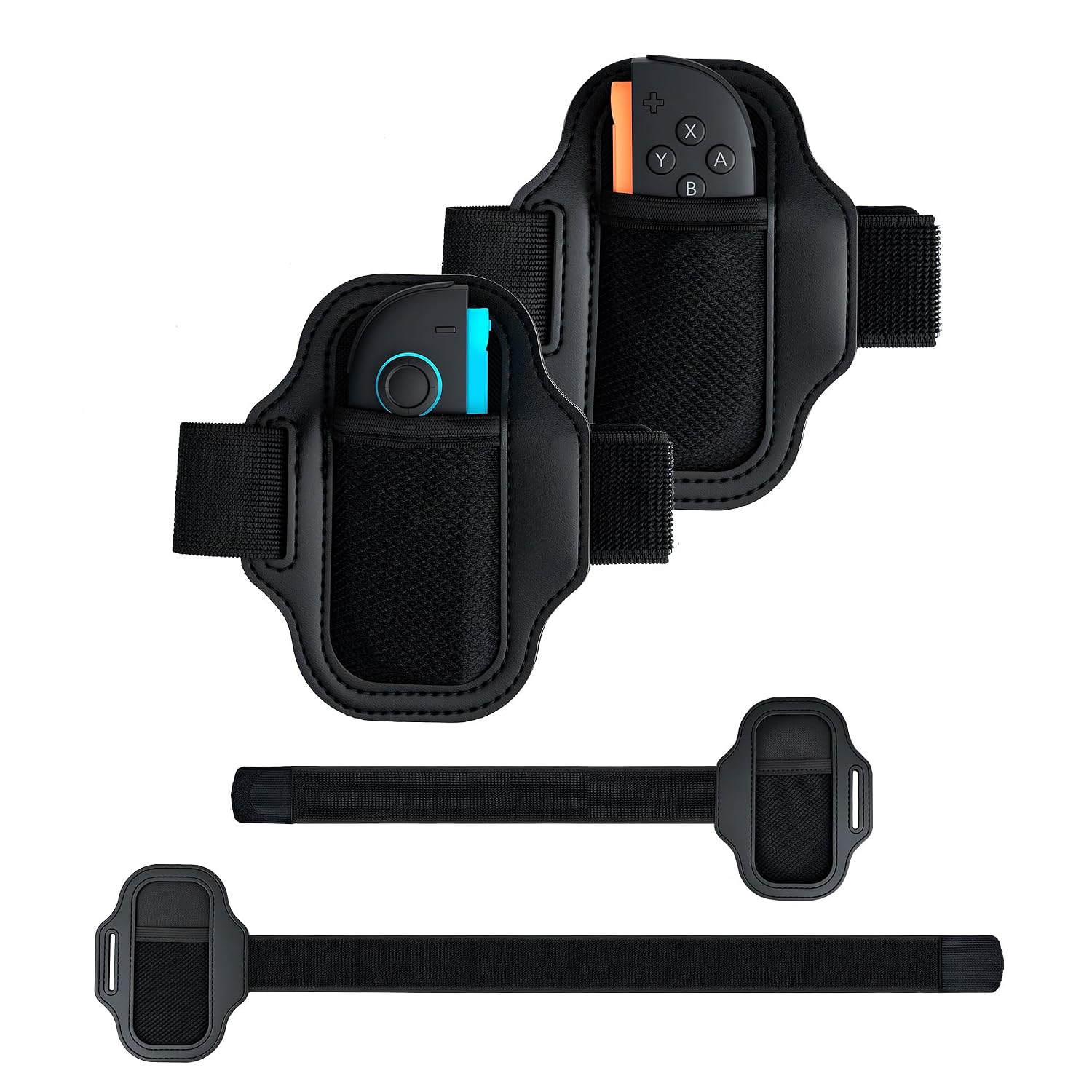Detalle de Mcbazel Joycon-Beingurt für Nintendo Switch 2 / Switch – verstellbares elastisches Beinband mit PVC-Halterung, 40/60 cm, Schwarz