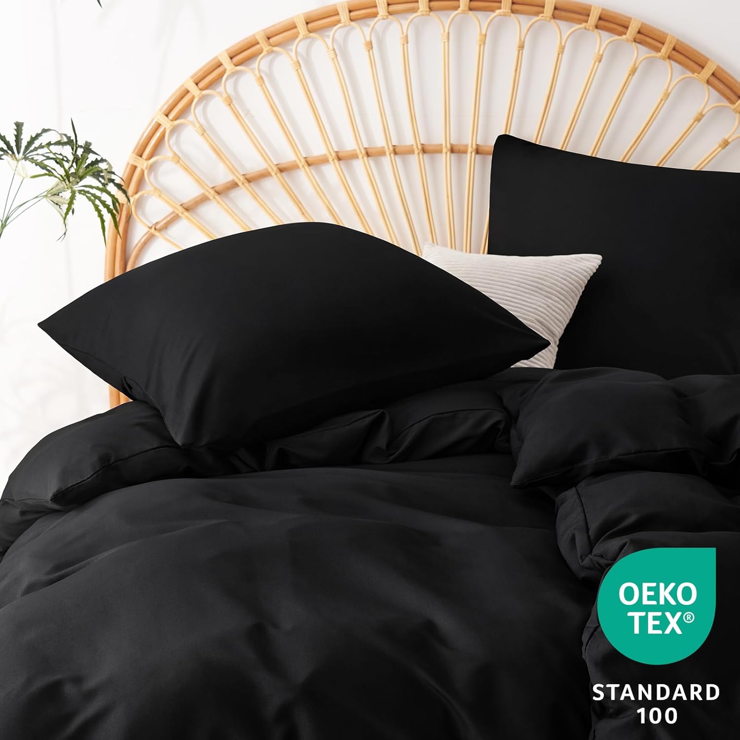 Thumbnail 3 de WAVVE Bettwäsche 135x200 Schwarz (4-teilig) aus Mikrofaser mit Reißverschluss