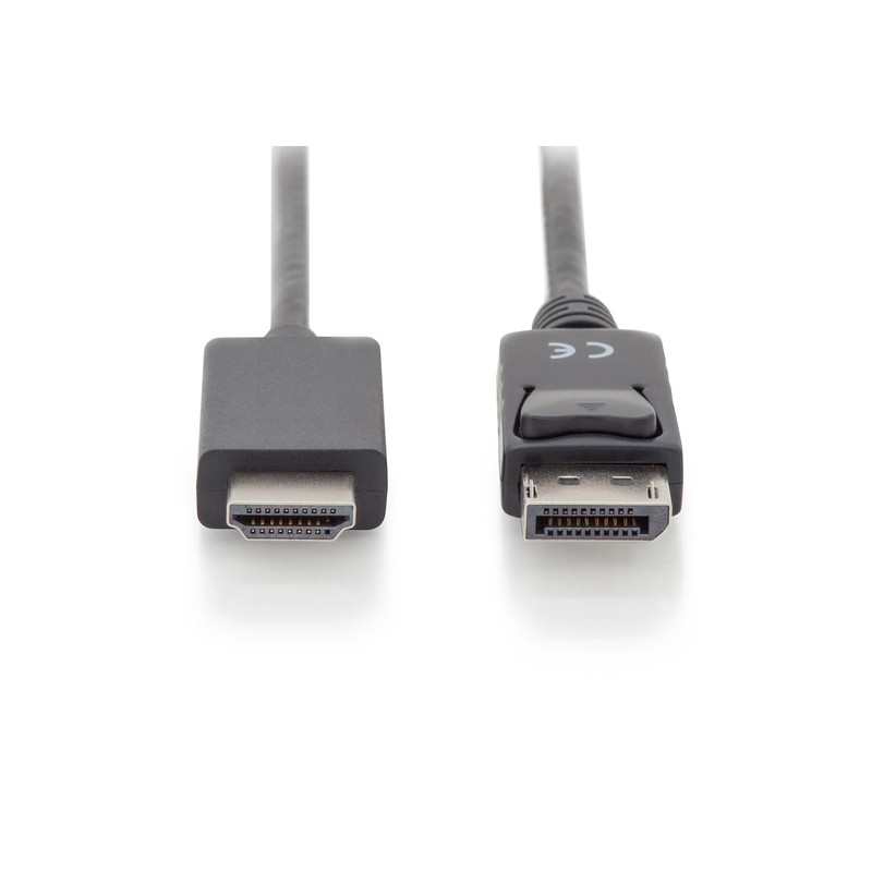 Detalle 2 de Digitus Cable Adaptador DisplayPort a HDMI 1 m (DP Macho – HDMI A Macho) para 4K/2K a 60 Hz