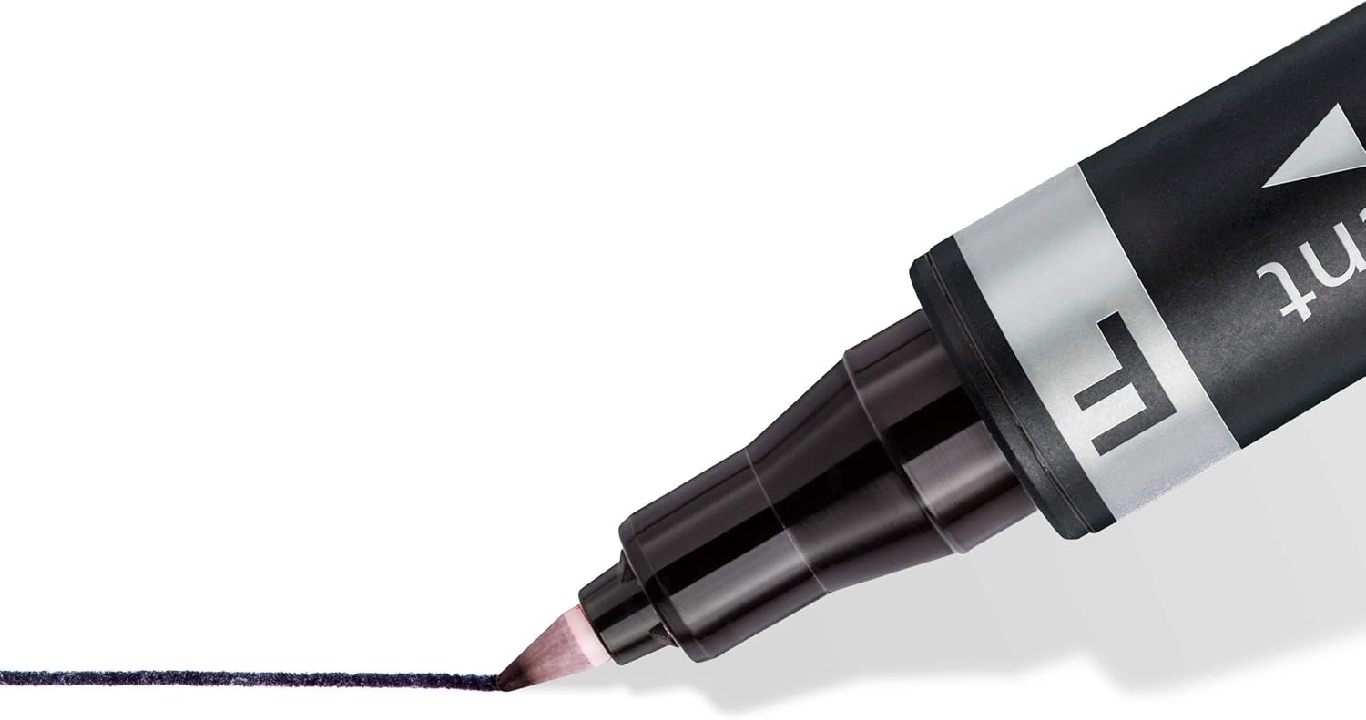 Thumbnail 3 de Staedtler Lumocolor 348 WP4 – Feutres indélébiles à double pointe (0,6 et 1,5 mm) avec étui chevalet 4 couleurs