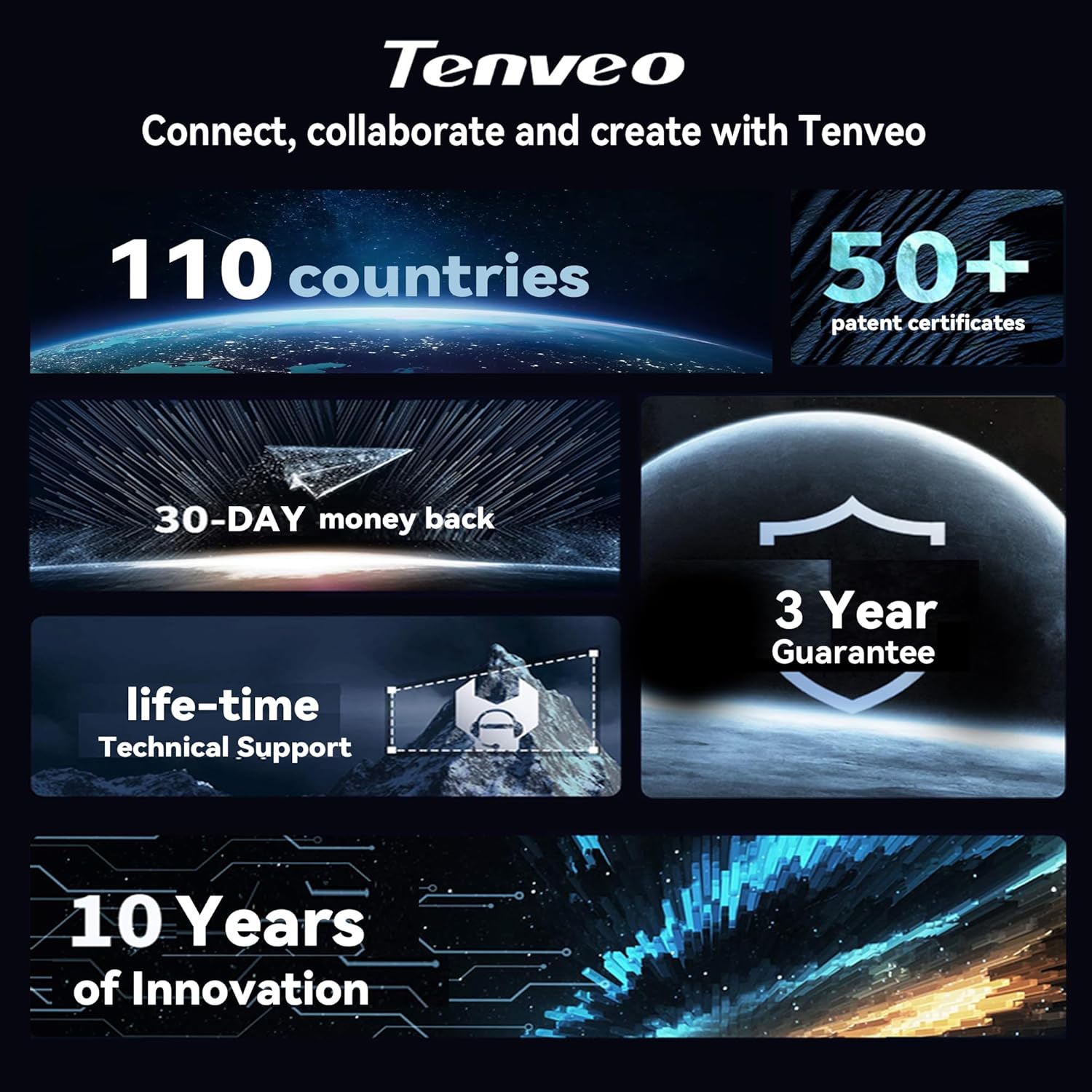 Thumbnail 1 de Tenveo M5B : haut-parleur conférence Bluetooth avec micro omnidirectionnel 360° et suppression d’écho