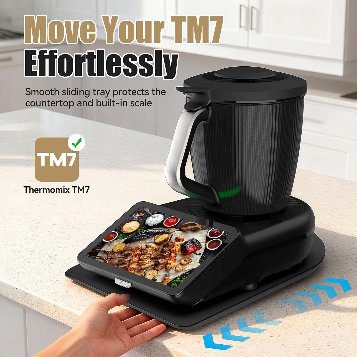 Detalle 2 de Gleitbrett TM7 für Thermomix mit Rollen