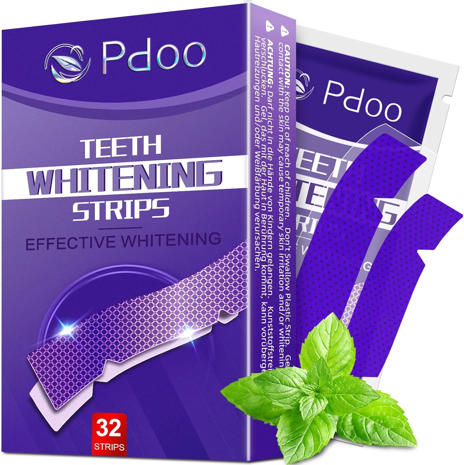 Purple Teeth Whitening Strips — 32 Strips (16 Uses) for Sensitive Teeth