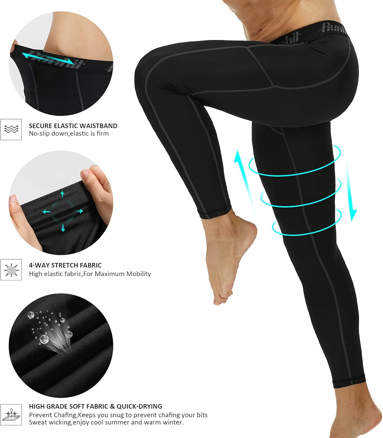Thumbnail 3 de Runhit Men's Running Leggings compression tights