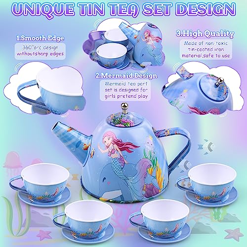 Detalle de Auney Juego de Té Infantil con 36 Piezas y Sirenas