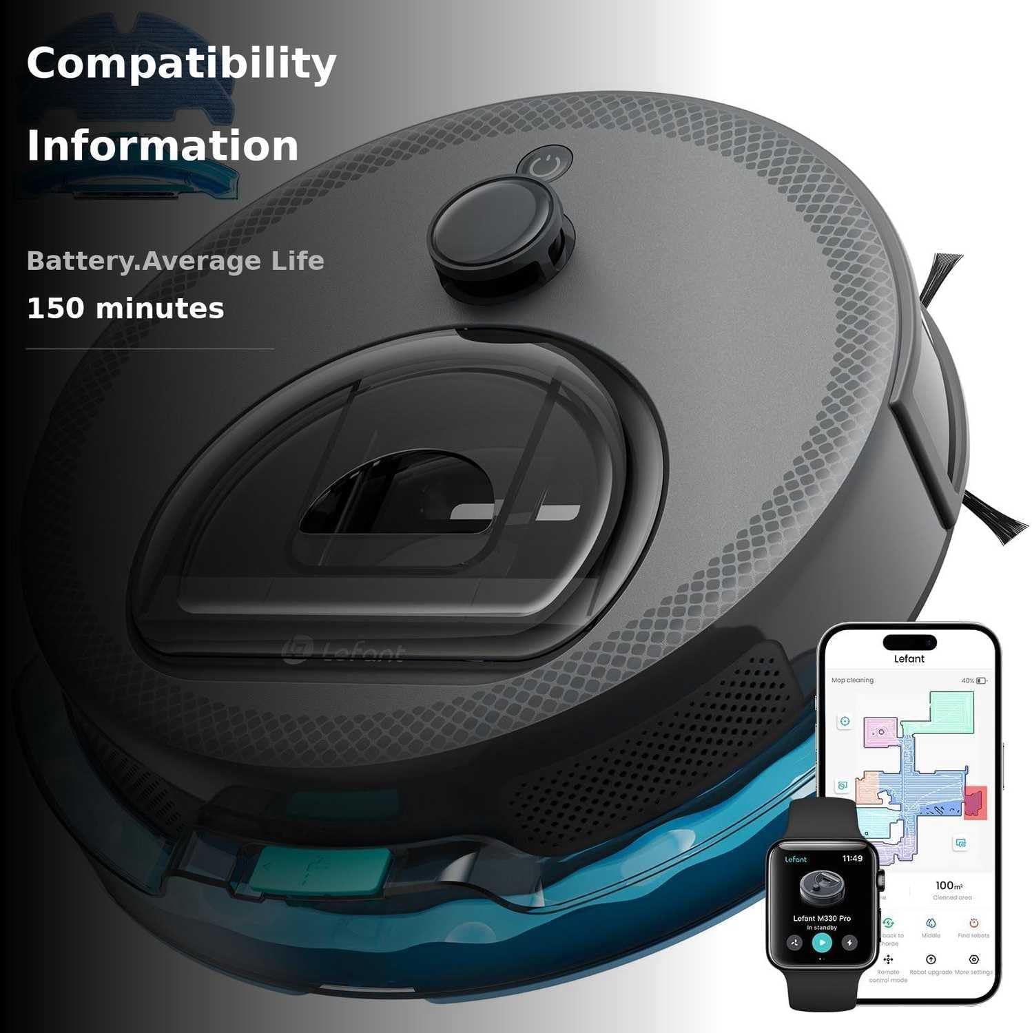 Detalle de Lefant Robot Vacuum and Mop M330 Pro