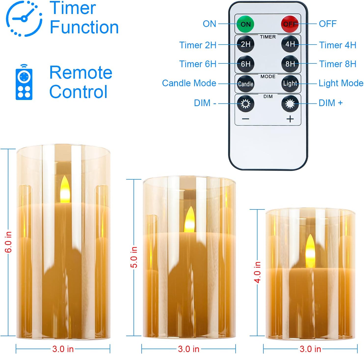 Thumbnail 4 de LED flameless candles set of 3
