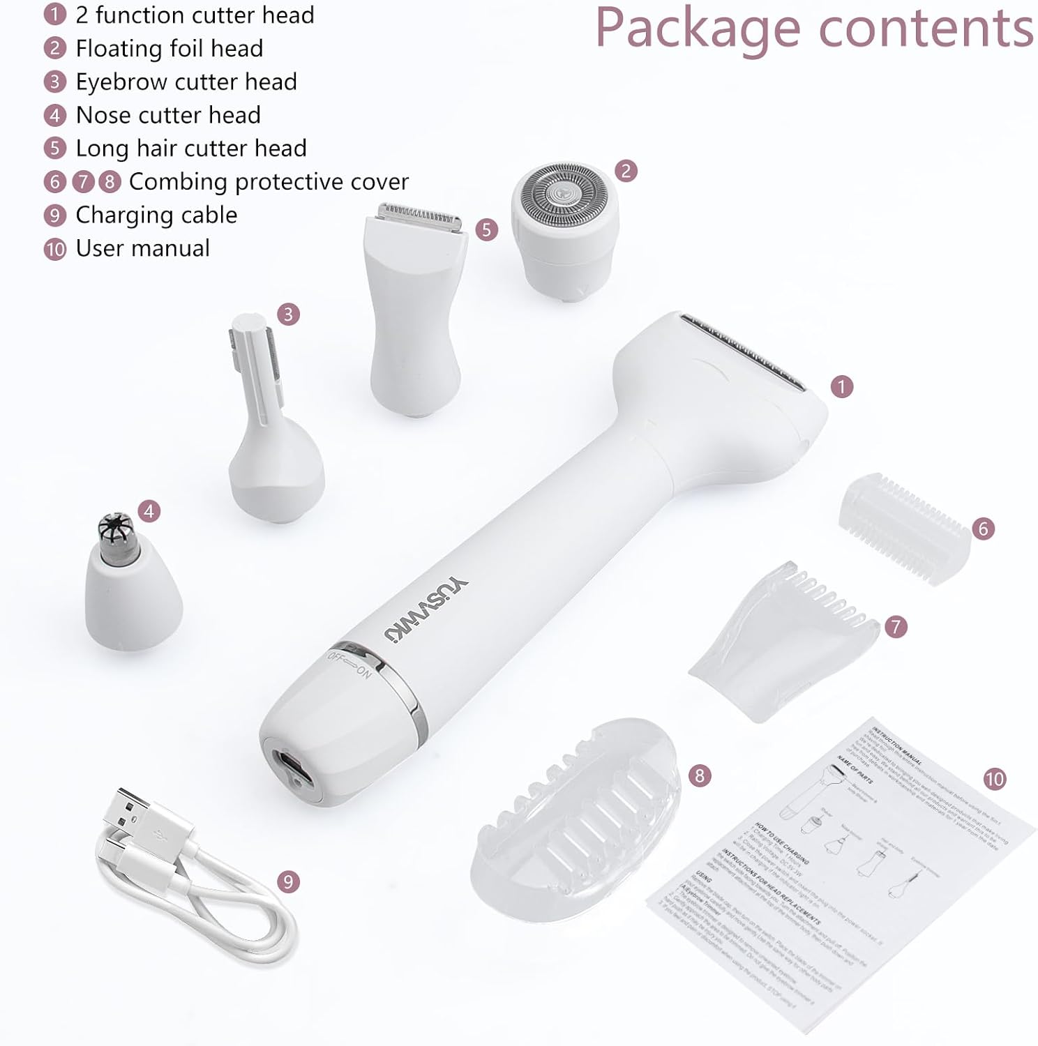 Thumbnail 6 de yusvwkj 5-in-1 Lady Shaver for Women: Painless Hair Removal On The Go