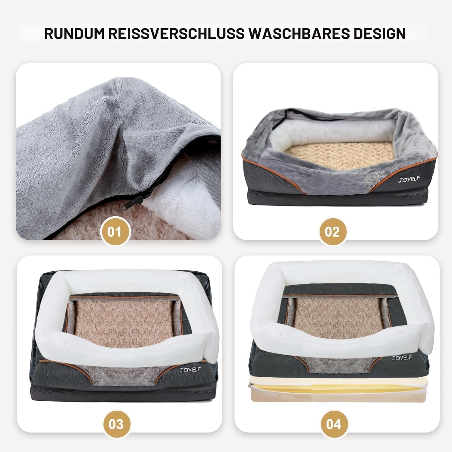 Thumbnail 6 de JOYELF Großes Hundebett Memory Foam 91x68x20 cm