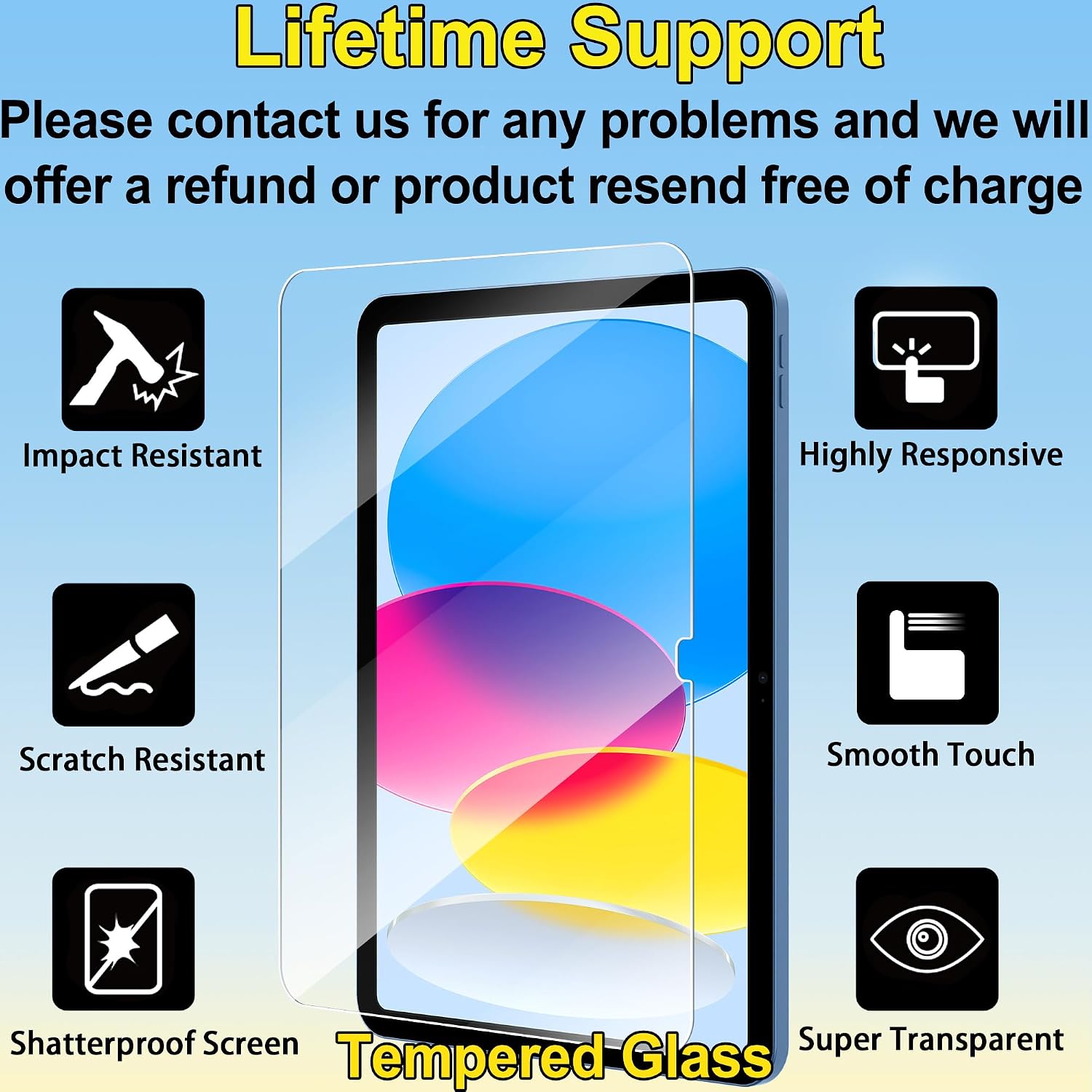 Detalle 2 de 4youquality 2-Pack Screen Protector for iPad (A16) — 11in tempered glass