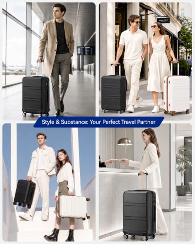 Thumbnail 11 de Kono 55x40x20cm Cabin Suitcase ABS+PC Hard Shell 20" Carry On