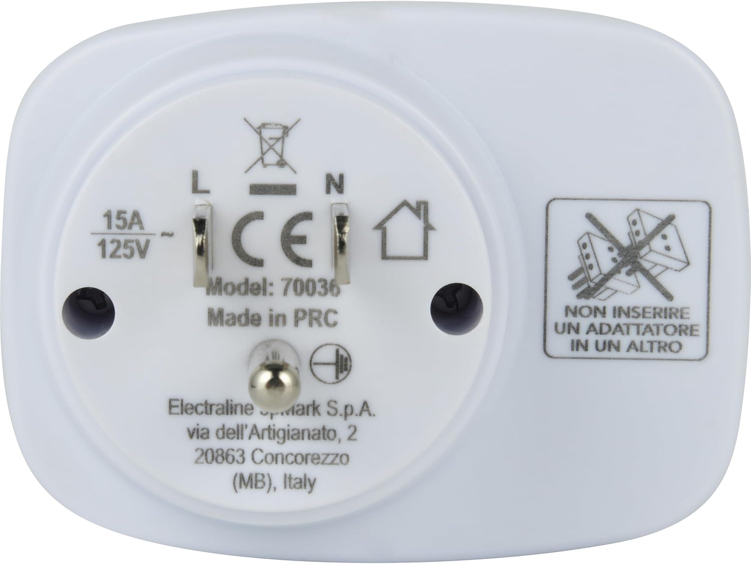 Detalle de Electraline 70036 Adattatore da viaggio USA: spina tedesca con 2 USB