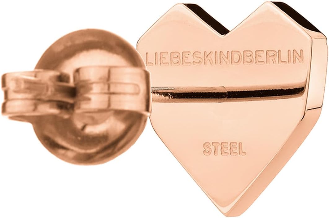 Detalle de LIEBESKIND BERLIN Damen-Ohrstecker Edelstahl (roségold) – 11 mm, Steckverschluss