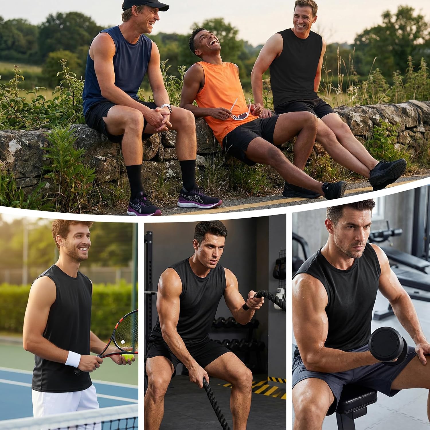 Detalle de Wayleb Canotta Uomo Traspirante Senza Maniche – Comfort e Prestazioni per Allenamento e Outdoor