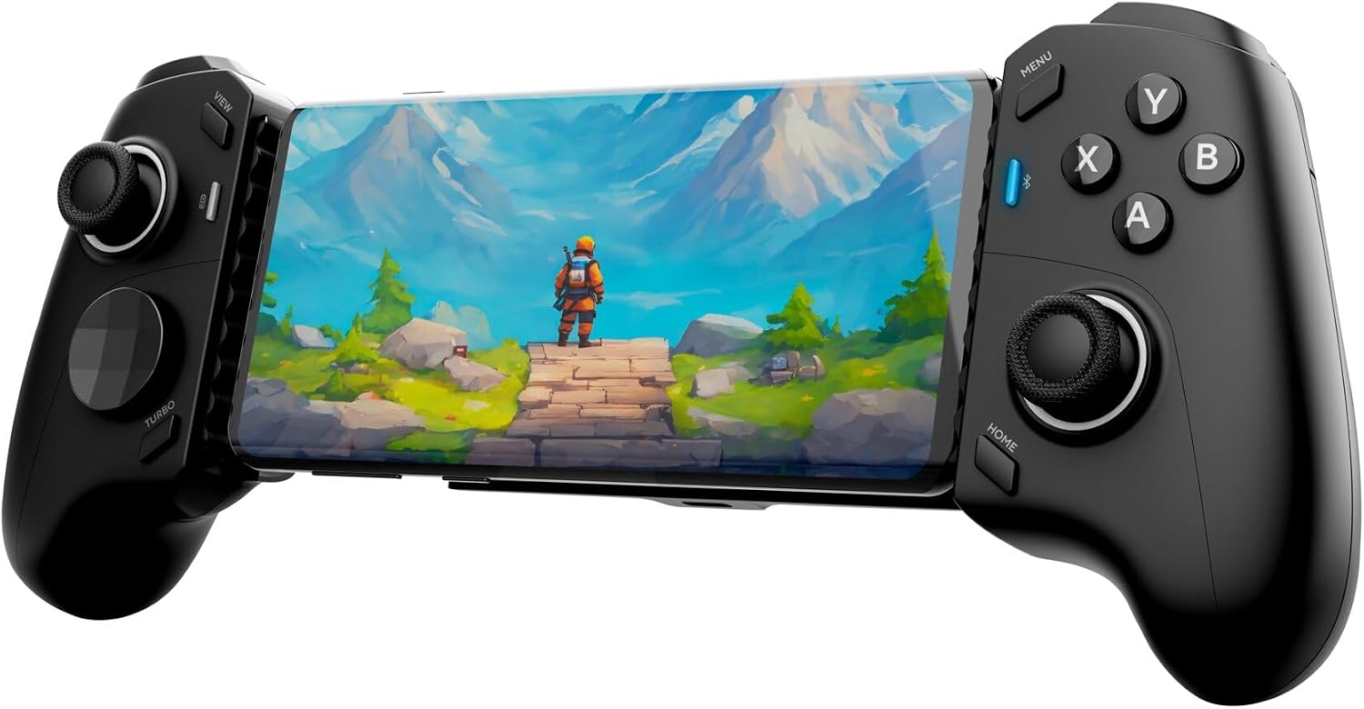 Detalle de GXTrust Rynox draadloze mobiele gamecontroller met Hall-effectjoysticks en harde hoes