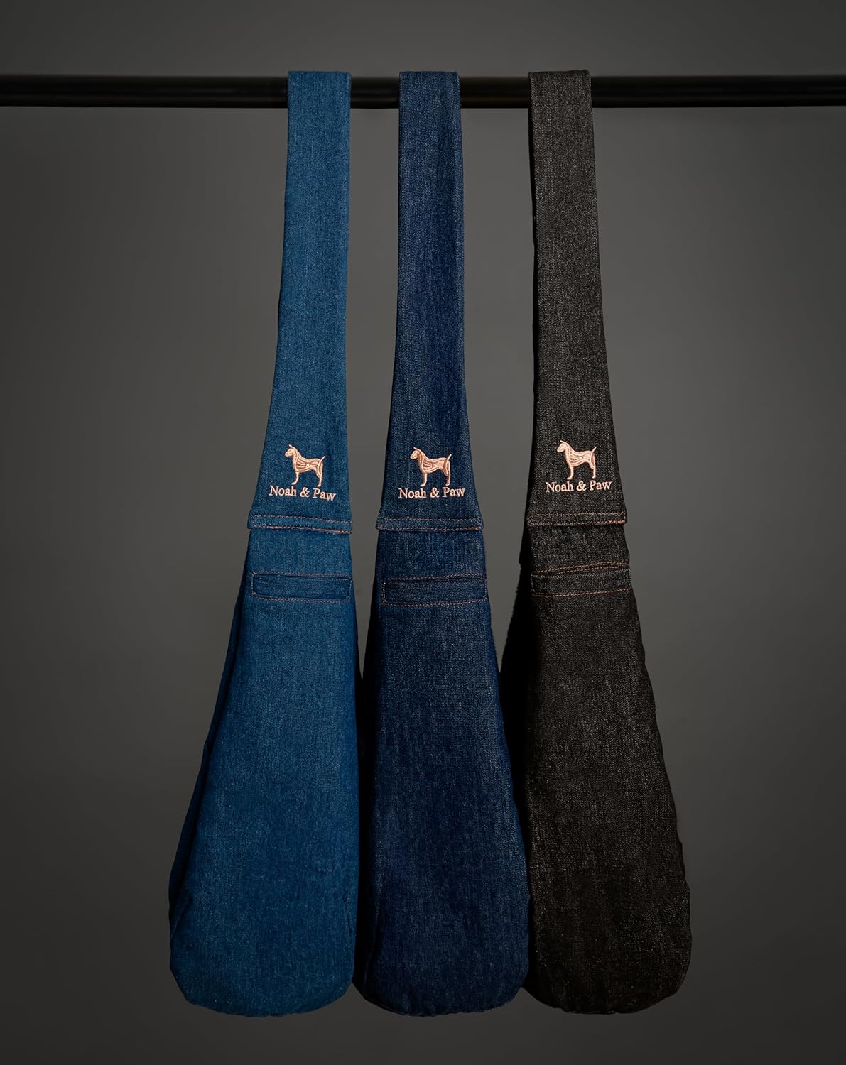 Thumbnail 6 de Noah & Paw Dog Sling Carrier (3–10lb) in Premium Denim with Adjustable Padded Strap