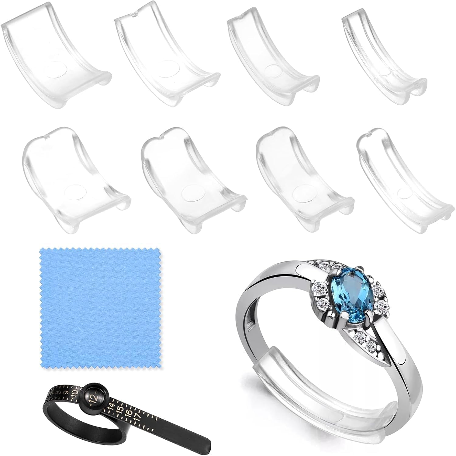 Thumbnail 6 de Anpro 15 pièces Ajusteur de Taille de Bague – Ensemble Invisible et Jauge