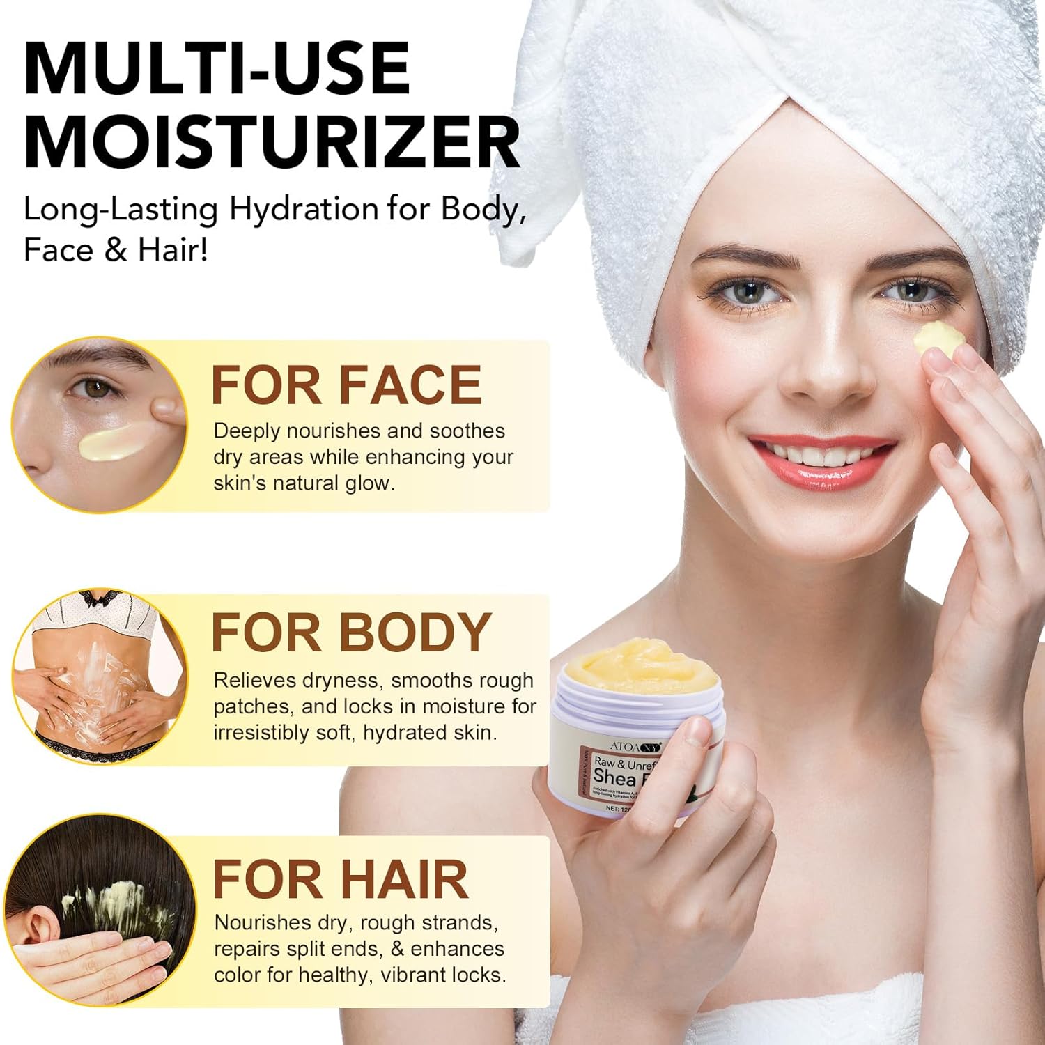 Detalle 2 de Organic Shea Butter – rohe unraffinierte Sheabutter mit Vitaminen A, D, E und F