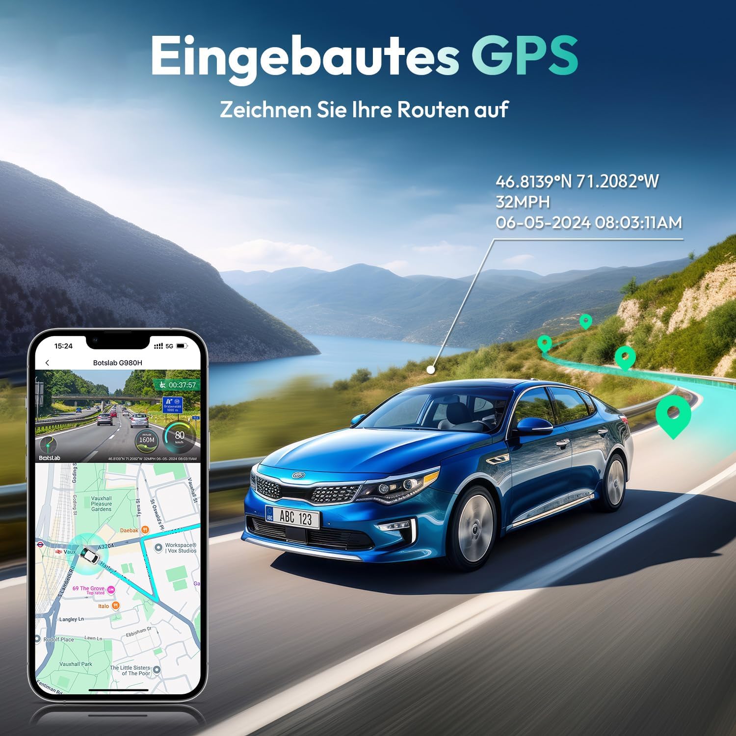 Thumbnail 5 de BOTSLAB Dashcam Auto 4K vorn+hinten mit GPS