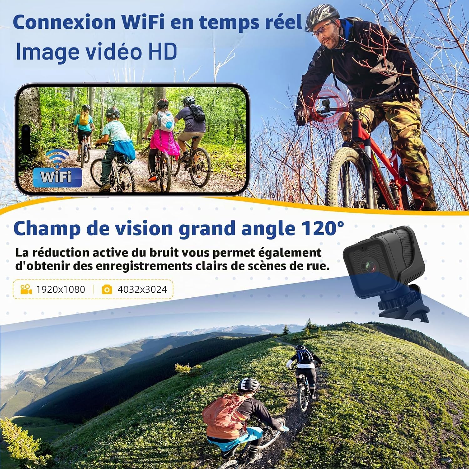 Detalle de AIKER YDXJ=FBA2 motorcamera met wifi, IP66 en 120° groothoek