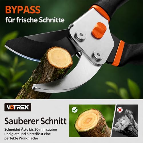 Thumbnail 1 de VOTREK VT-C800 Bypass-Gartenschere 21,5 cm – Profi-Rosenschere mit SK5-Klinge