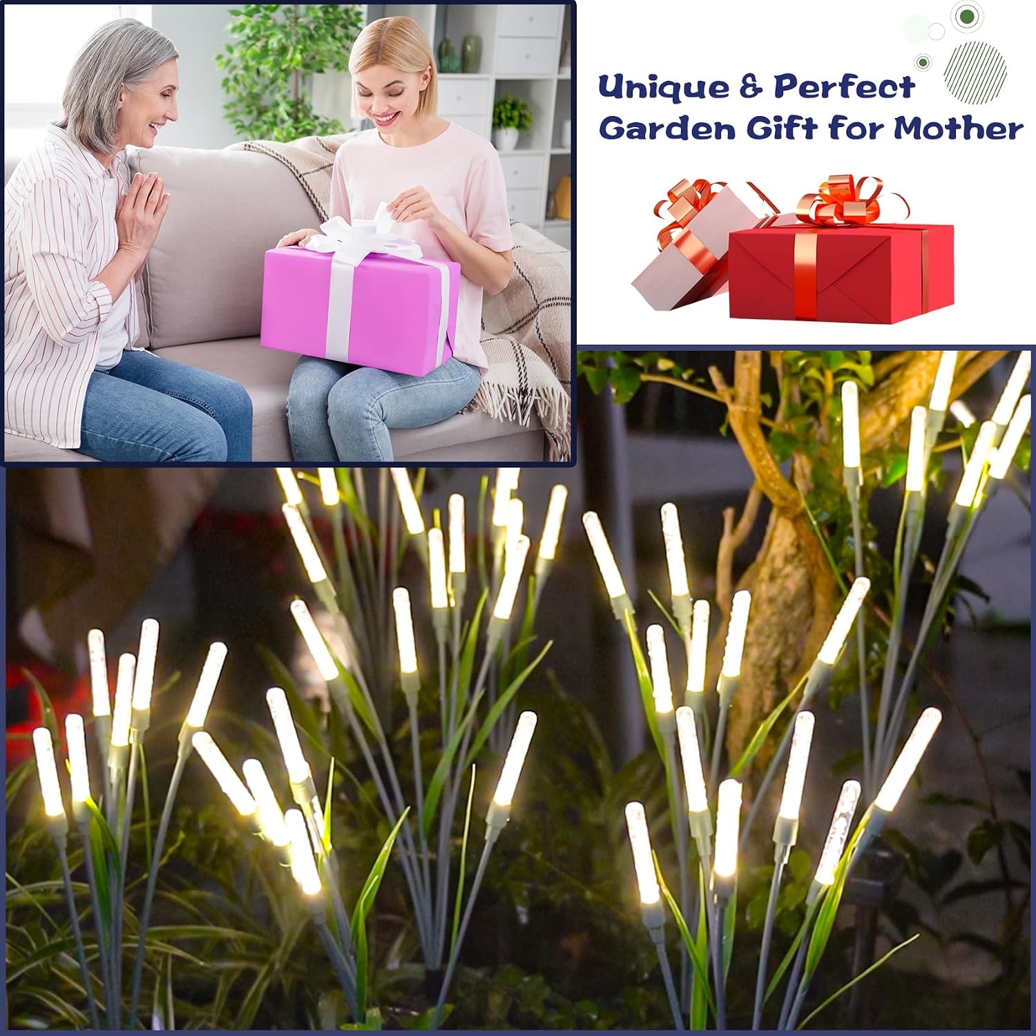 Thumbnail 6 de DooYard Solar Garden Lights 4 Pack: Acrylic Firefly Solar Stakes