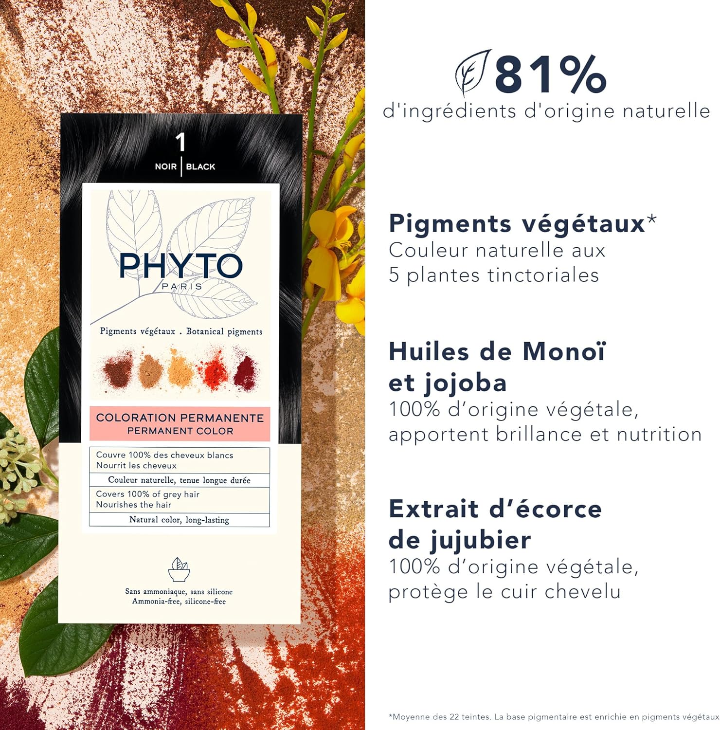 Thumbnail 2 de Phyto Paris Coloration Permanente Couleur Intense – Noir profond, végétale et lumineuse