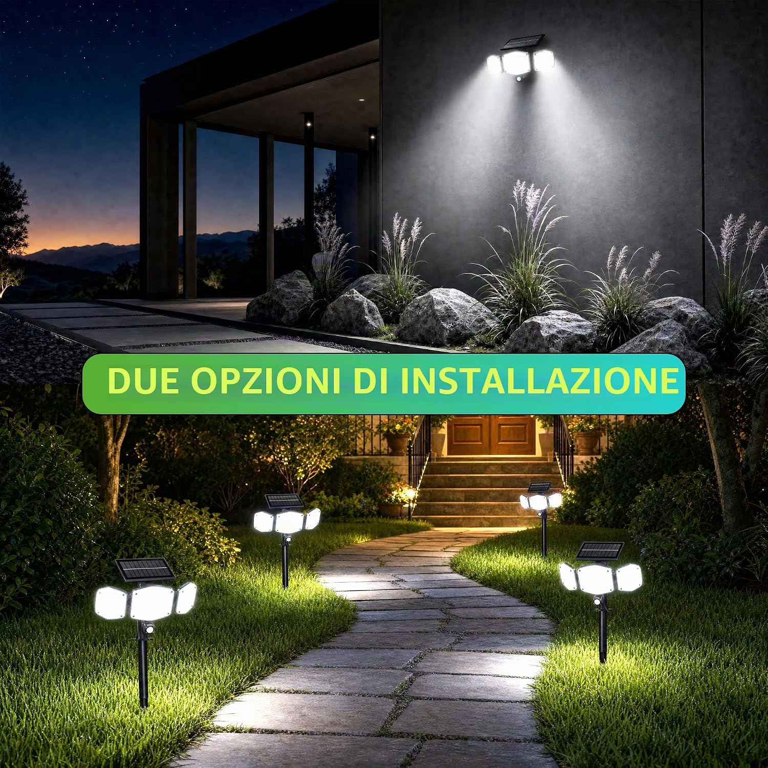 Thumbnail 2 de ARTINABS Luci Solari Esterno 426 LED – Faretto solare 270° IP65, 3 modalità, sensore di movimento, 6500K, 2 pezzi