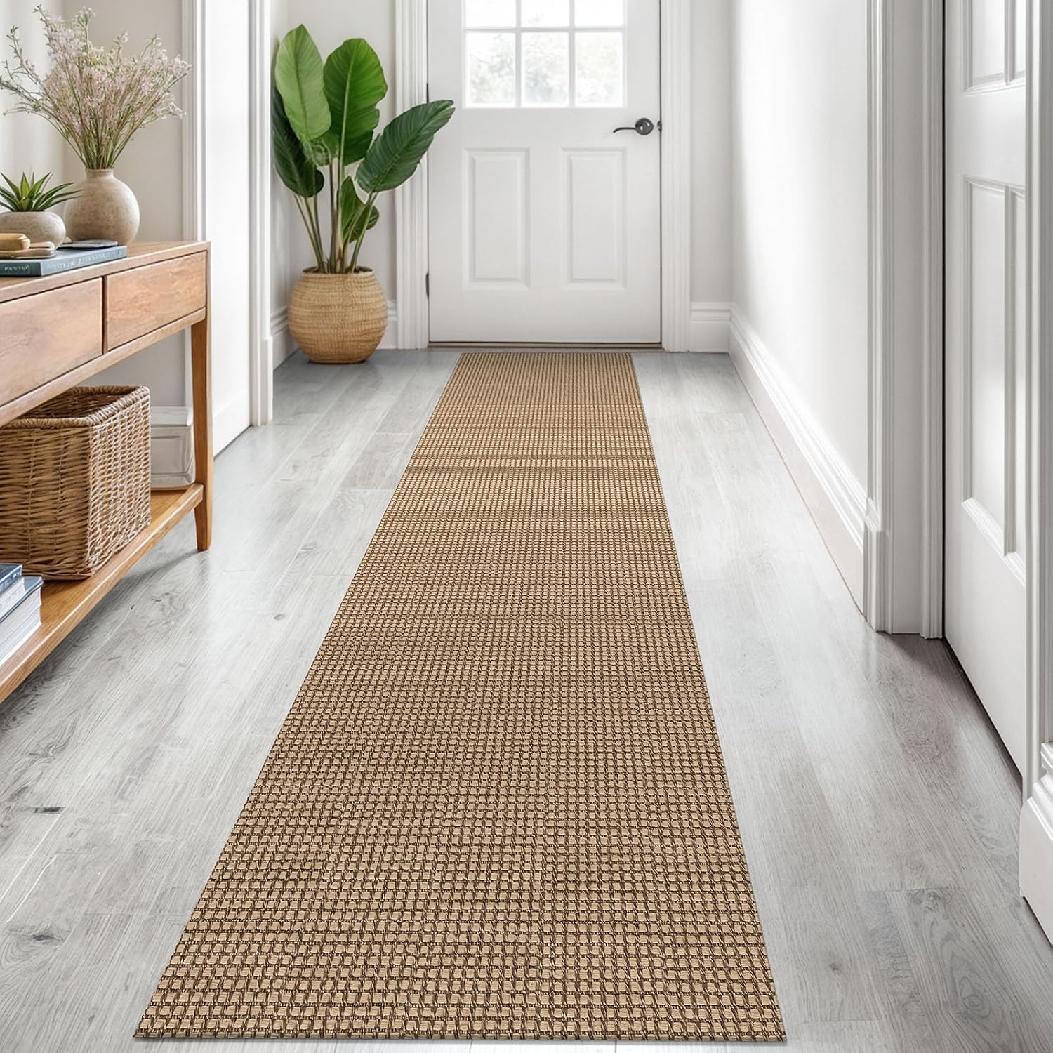 Detalle de KOZYFLY Boho Runner 2x8 ft Tan/Orange/Brown