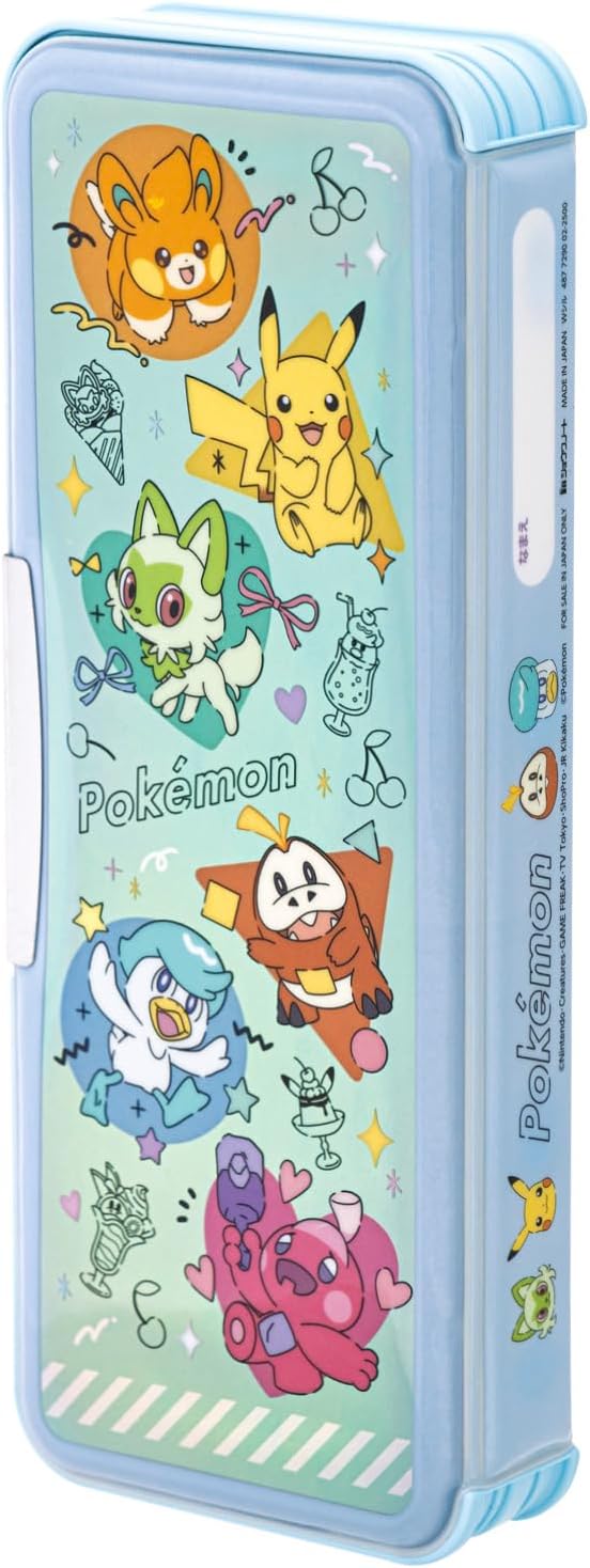 Detalle de ショウワノート 487729002 ポケットモンスター ホログラム両面開き筆箱 水色・カラフルポップ
