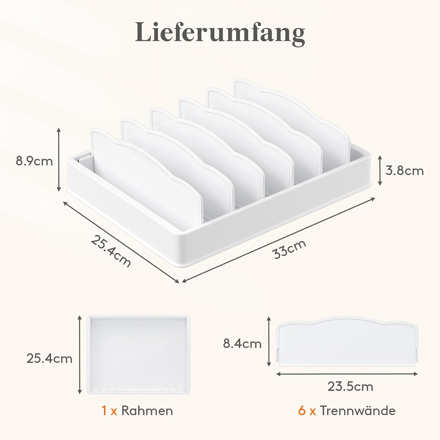 Detalle de Lifewit Topfdeckel Frischhaltebox Lagerung – 33 cm, verstellbare Trennwände zur organisierten Aufbewahrung von Deckeln und Küchenutensilien