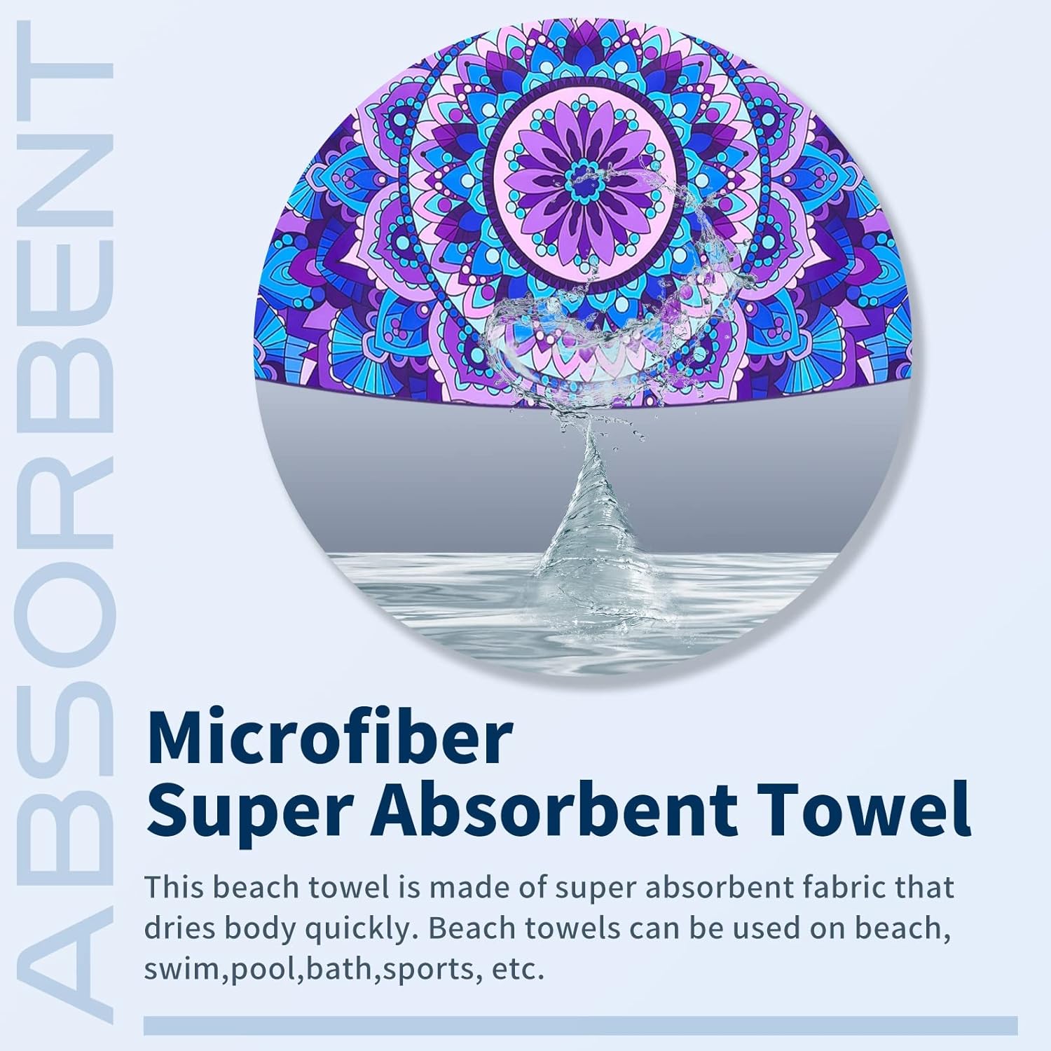 Thumbnail 4 de Haleey 2 Pack Microfibre Lightweight Beach Towel 180x80cm – Oversized, Sand-Free, Travel-Ready