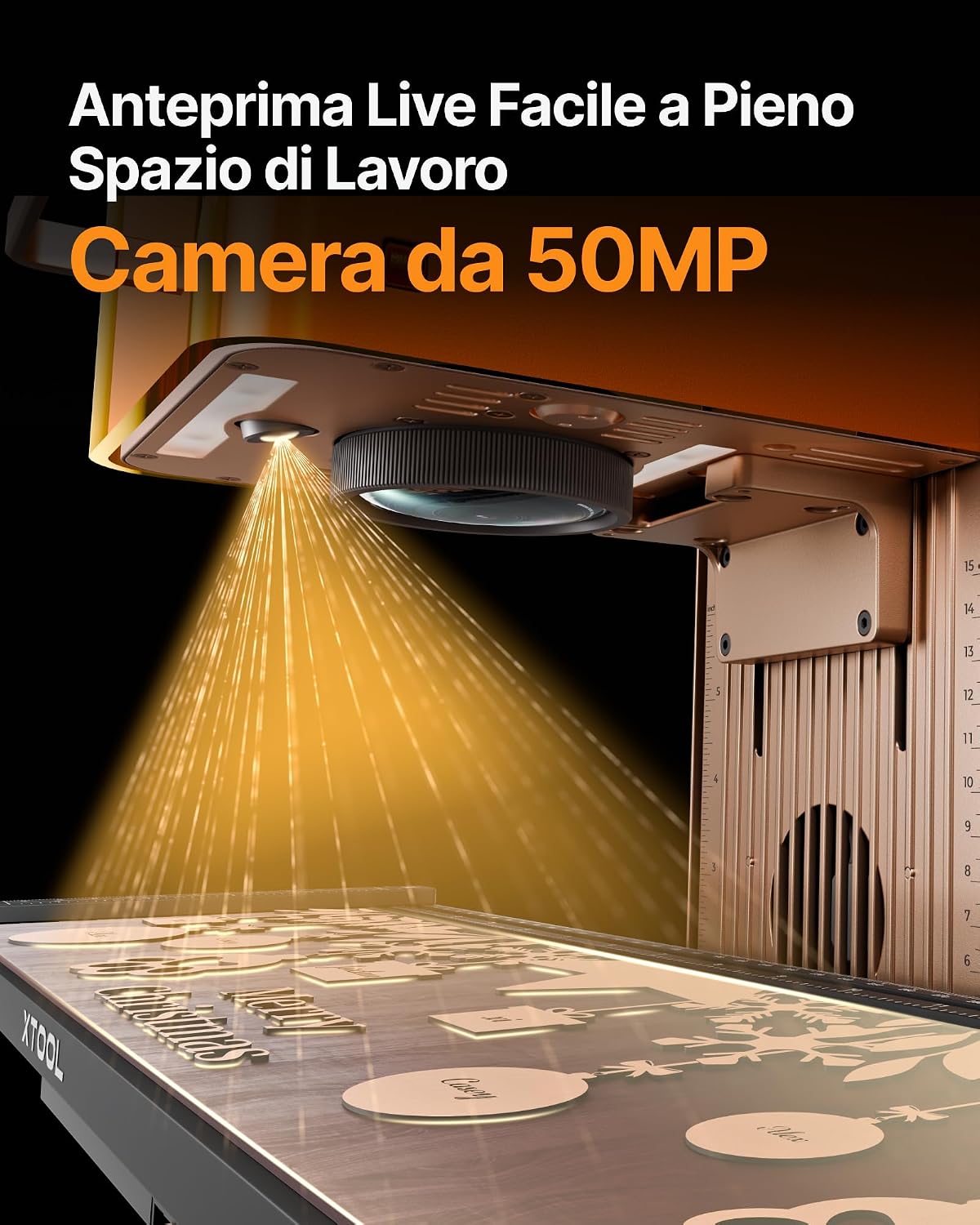 Detalle de xTool F2 Incisore Laser Deluxe Bundle: Doppio laser 15W + 5W IR con Telecamera 50MP, Incisione rapida e portatile per metallo, legno e acrilico