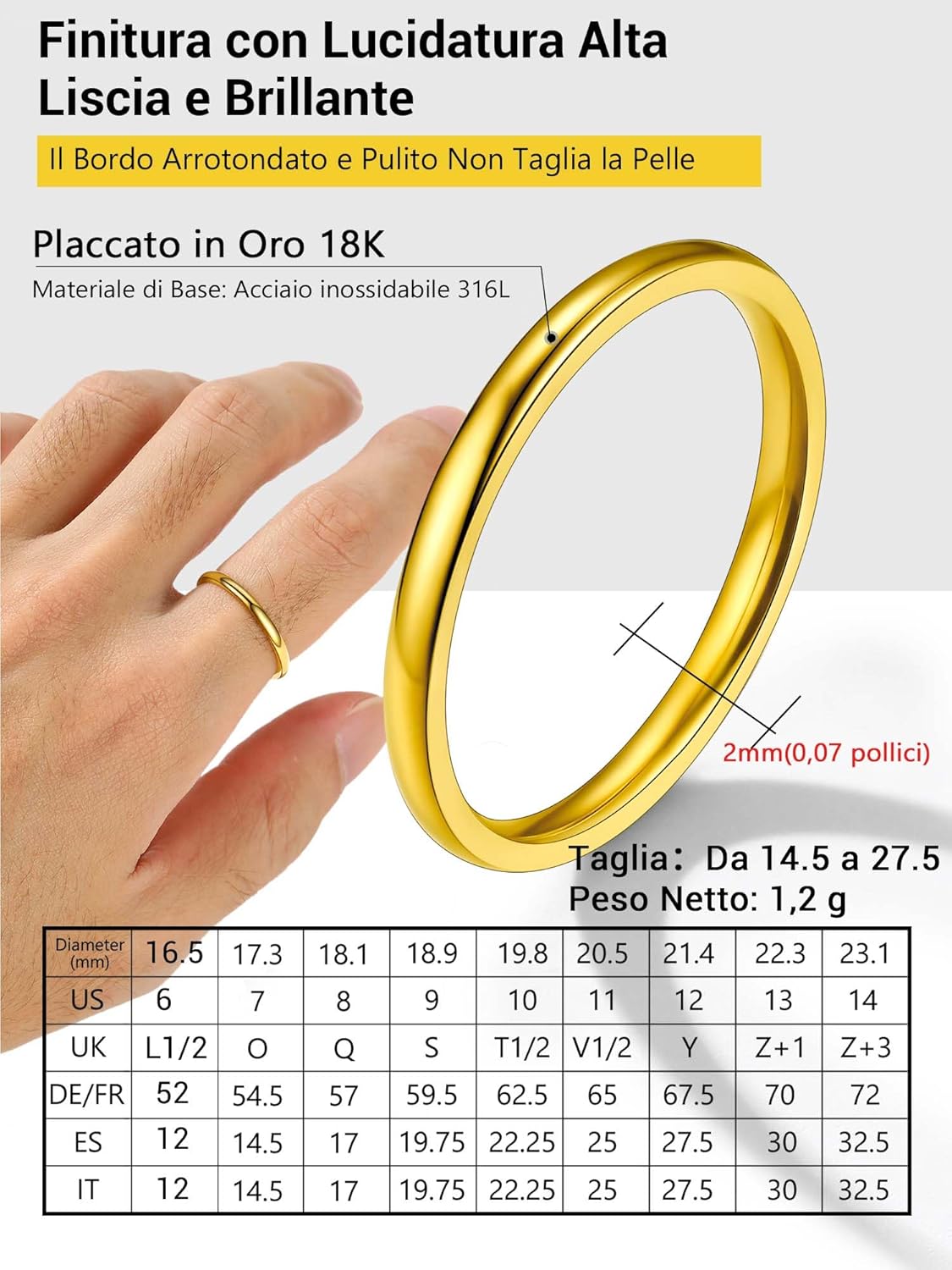 Thumbnail 4 de PROSTEEL anello uomo/donna classico in acciaio inox, incisione personalizzabile (oro 18K placcato o nero) con confezione regalo