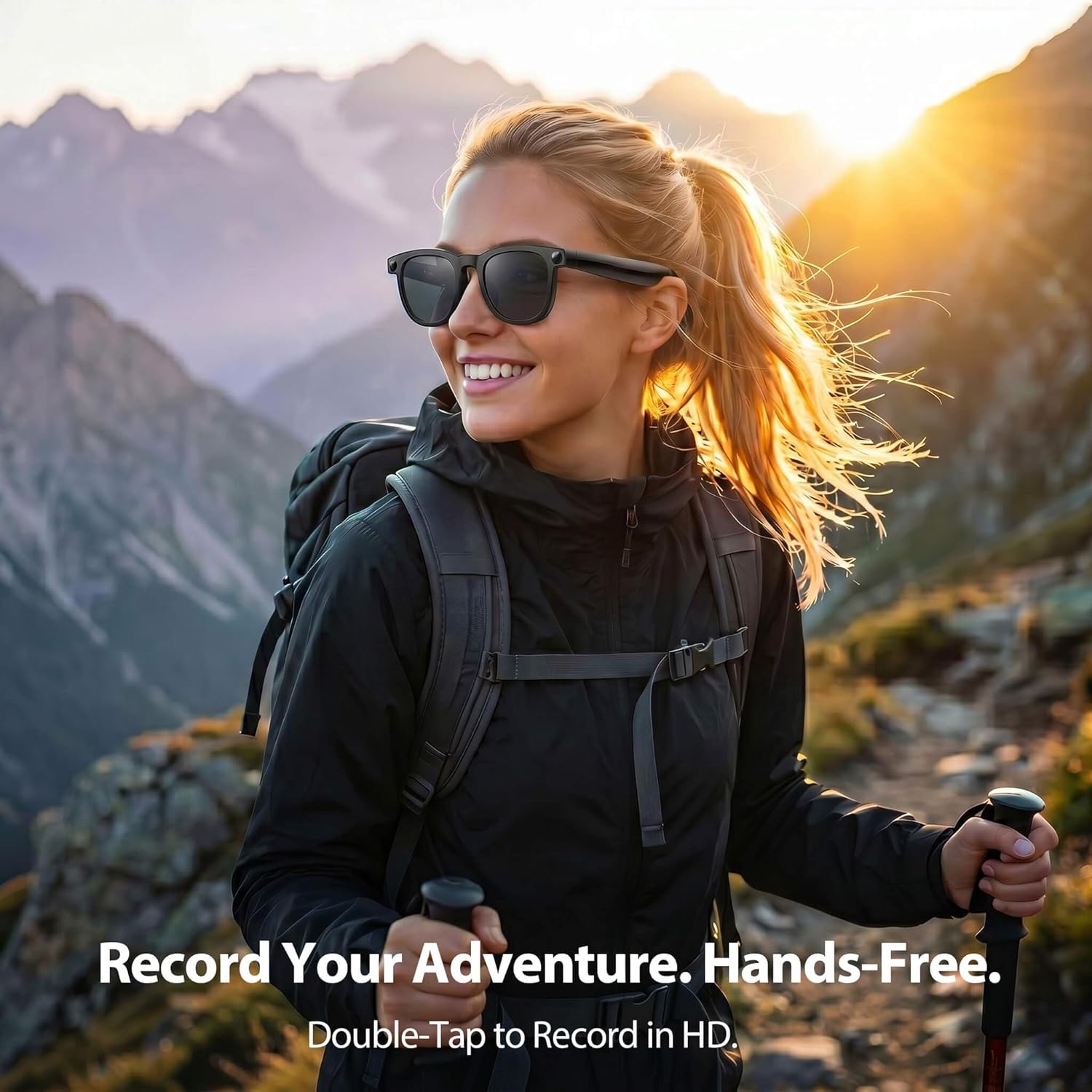 Thumbnail 2 de EarlySincere Smart Glasses with 8MP 4K POV Camera, Bluetooth Audio, and AI Assistant