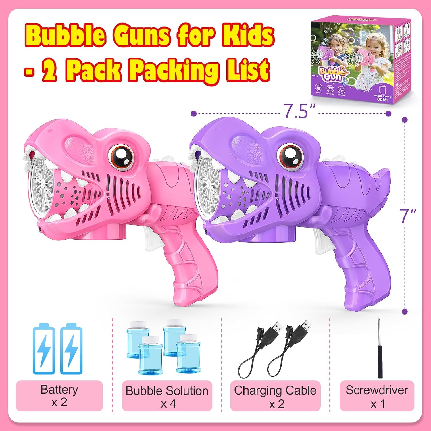 Thumbnail 6 de Yunaking Bubble Gun: Dinosaur Bubble Machine for Outdoor Fun
