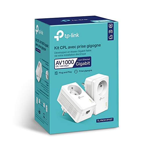 Thumbnail 6 de TP-Link TL-PA7017P KIT: CPL 1000 Mbps with 1 Port Gigabit et Prise Intégrée (Pack 2) – idéal pour Multi-TV