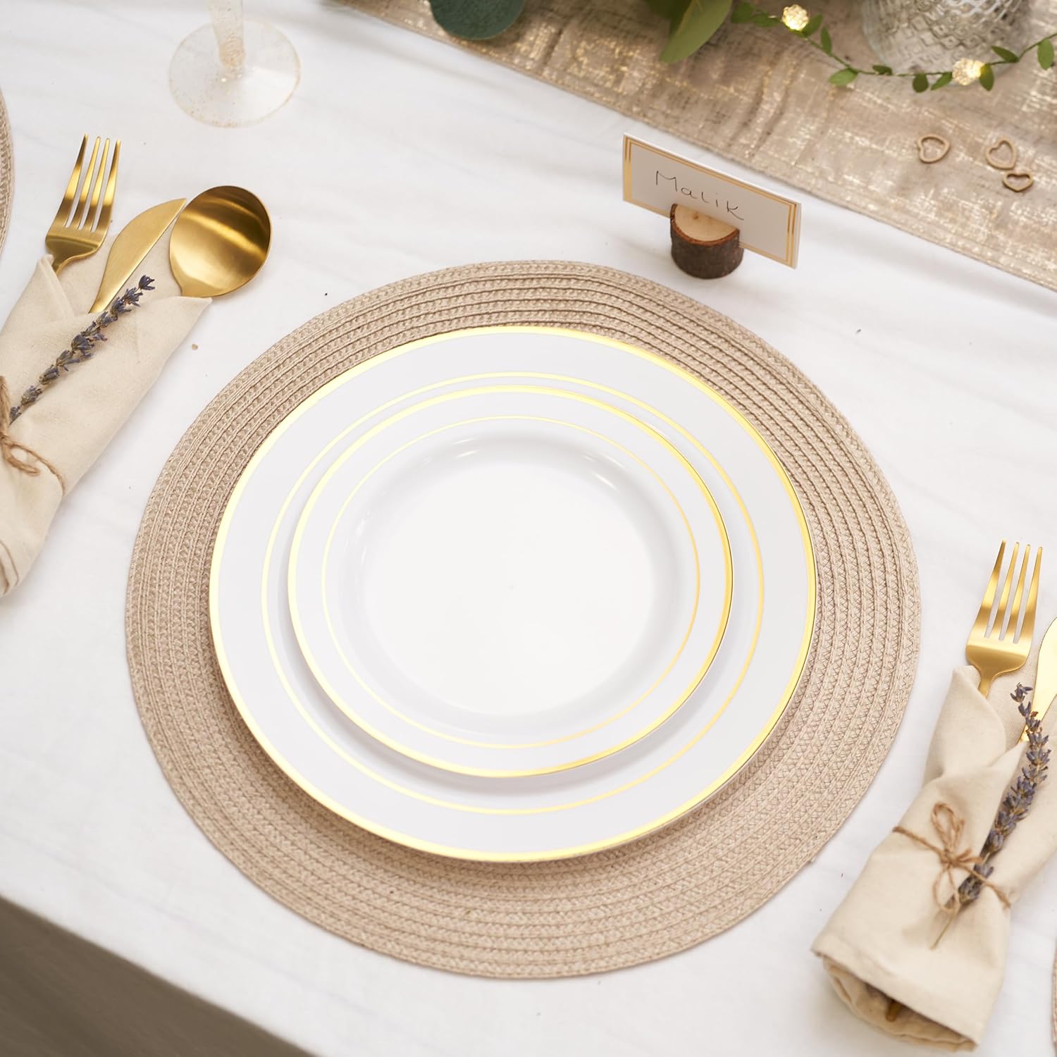 Thumbnail 5 de MATANA 120 Assiettes réutilisables blanches 🍽