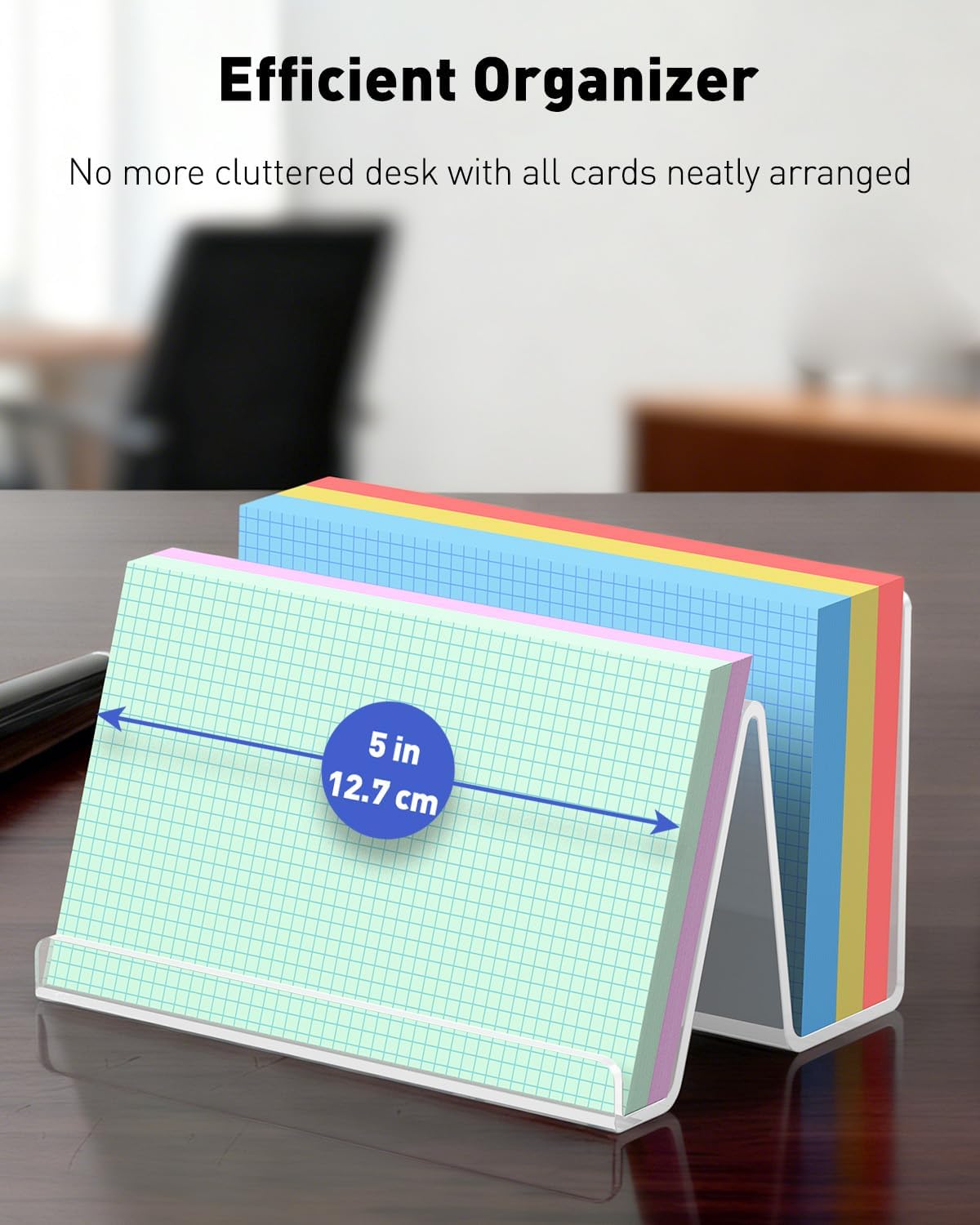 Thumbnail 1 de Uniclife lot de 2 porte-fiches en acrylique transparent (7,6 x 12,7 cm) pour cartes de visite