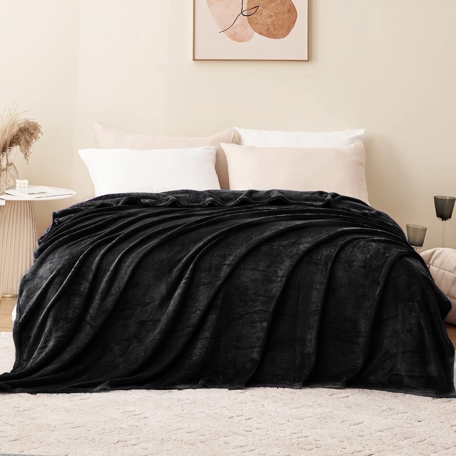 Thumbnail 6 de Aisbo Fleece Throw Blanket Black, Super King 230x270cm – 260GSM soft, warm and versatile
