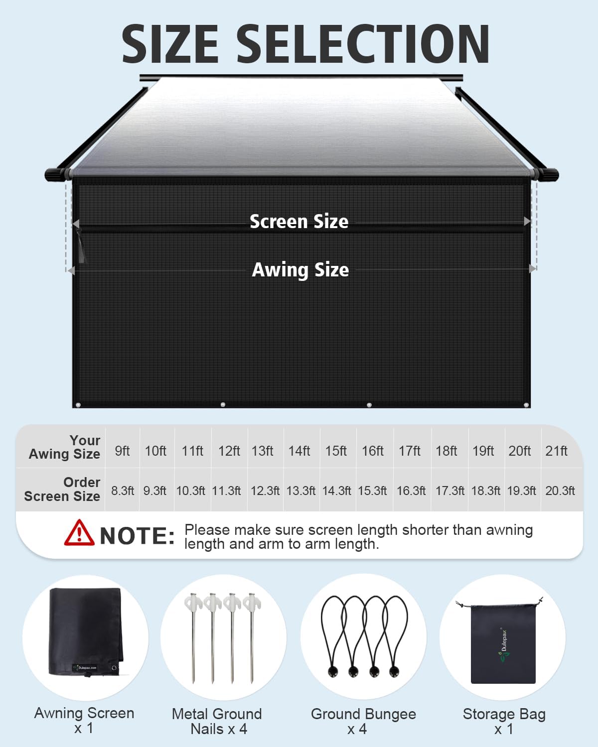 Thumbnail 6 de Dulepax RV Awning Shade Screen with Zipper 8'X15'3'' — Second Generation