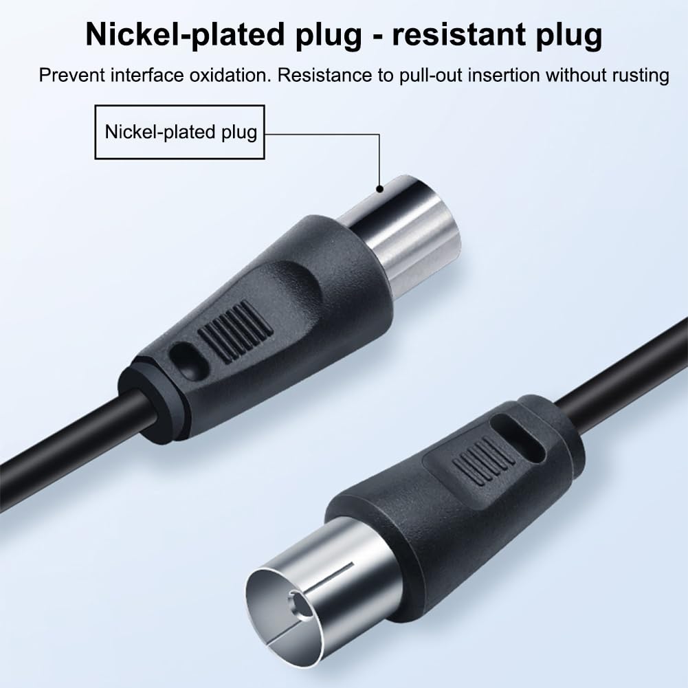 Thumbnail 3 de 2m Coaxial TV Aerial Cable with Male to Female Adapter