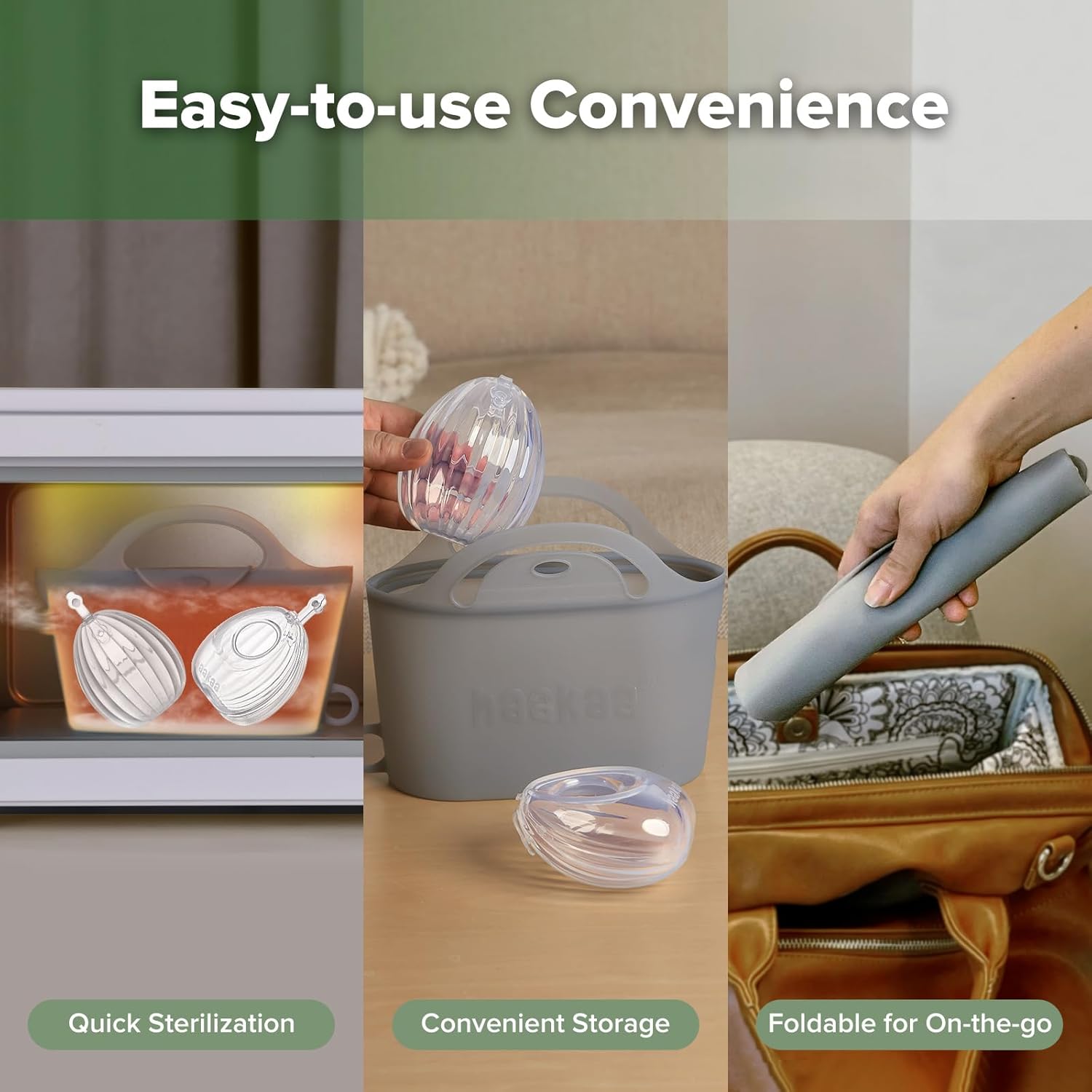 Thumbnail 4 de Ensemble haakaa 2 en 1 : tire-lait portable en silicone avec sac de stérilisateur (lot de 2 pompes de 75 ml)