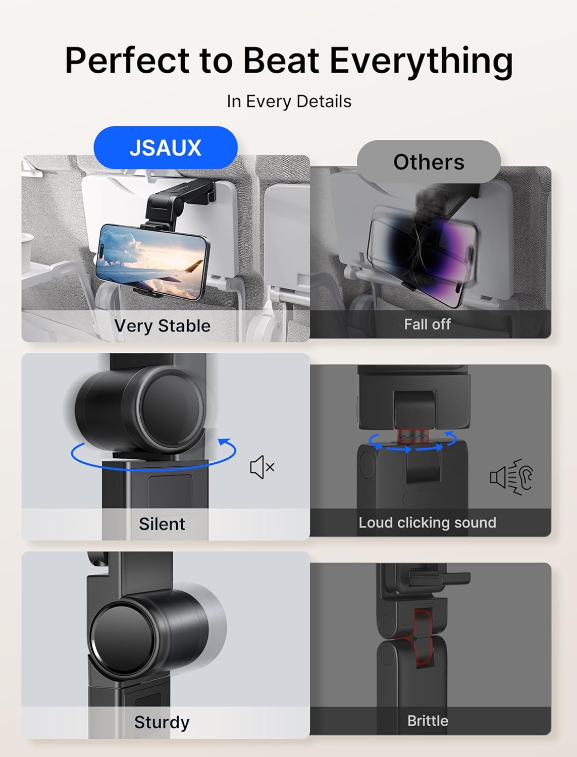 Thumbnail 3 de JSAUX Airplane Travel Essentials 360° phone holder