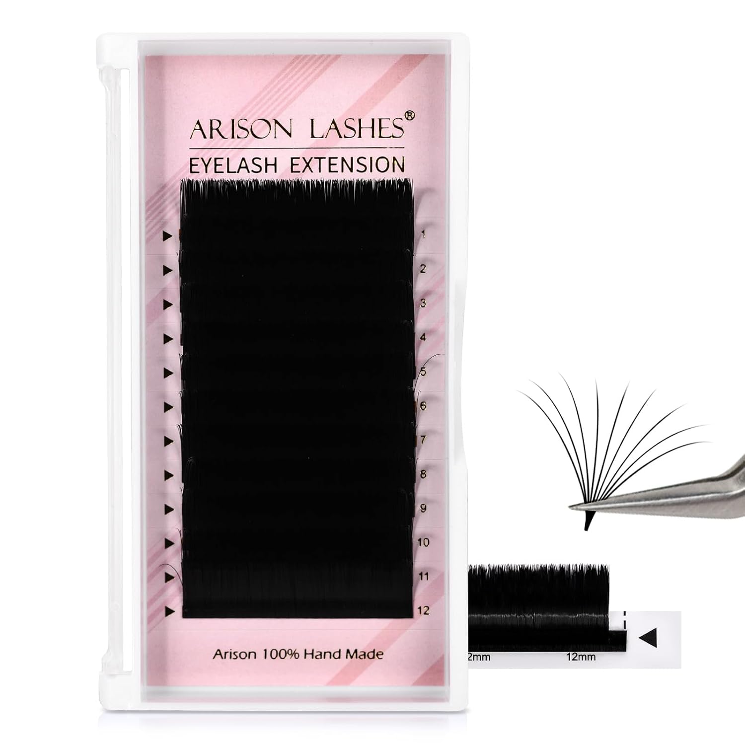 Thumbnail 6 de Arison Lashes Easy Fan Lashes Wimpernverlängerung – 0,05 mm CC Curl, 8–15 mm gemischte Längen, matte Kunstfaser